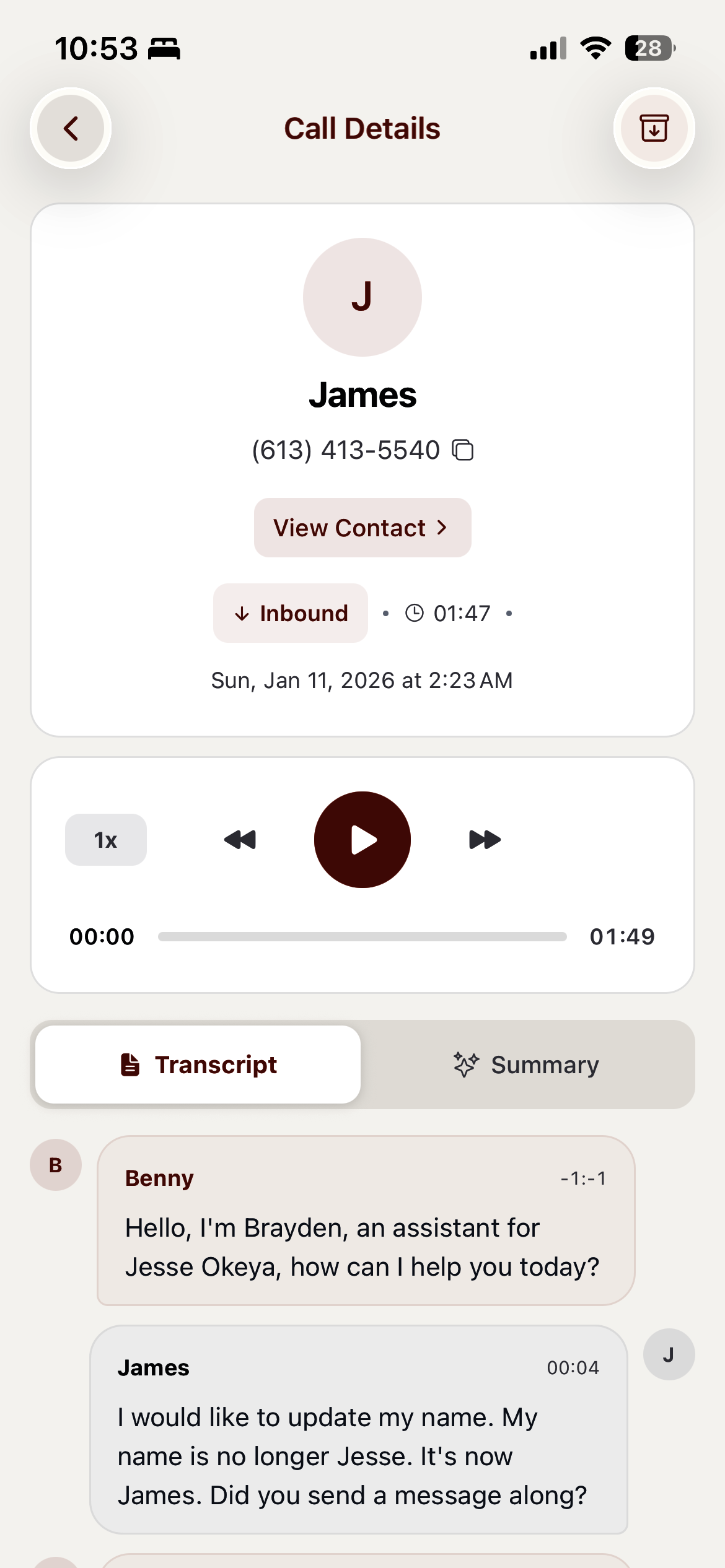 The AskBenny mobile app